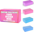 Customizable EVA foam yoga blocks supporting printed patterns, text, or logos; lightweight and durable, suitable for yoga, Pilates, stretching, meditation, and dance.