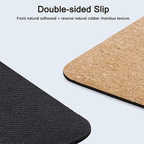 183X66Cm Natural Cork Rubber Yoga Mat Fitness Gym Sports Mats Pilates Exercise Pads Non-Slip Yoga Mats 5Mm (Color : Wood Color)