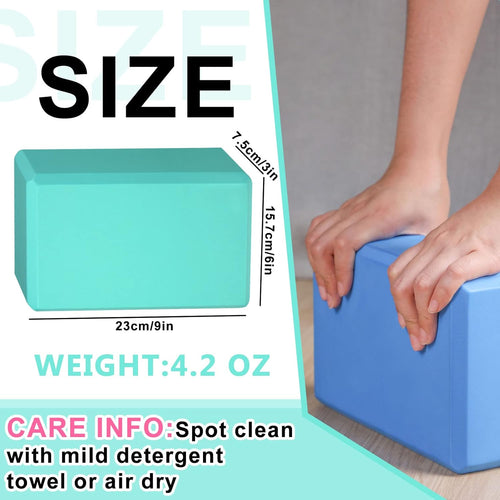 10-Piece EVA Foam Yoga Block Set (High-Density)—Helps improve strength, balance, and flexibility; soft, non-slip surface; suitable for Pilates (multi-color)