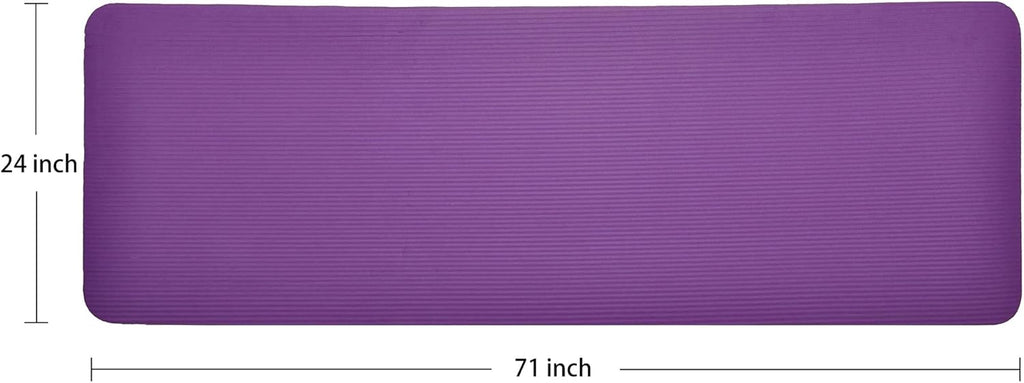 All Purpose 1-Inch Extra Thick High Density Anti-Tear Exercise Yoga Mat with Carrying Strap, Optional Yoga Blocks and Knee Pad