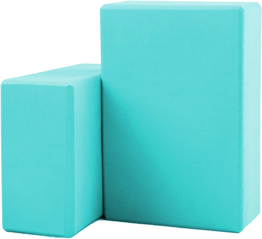 Yoga block 2-piece set; lightweight, premium EVA foam blocks; non-slip and supportive; suitable for yoga, Pilates, stretching, and meditation; unisex and beginner-friendly.