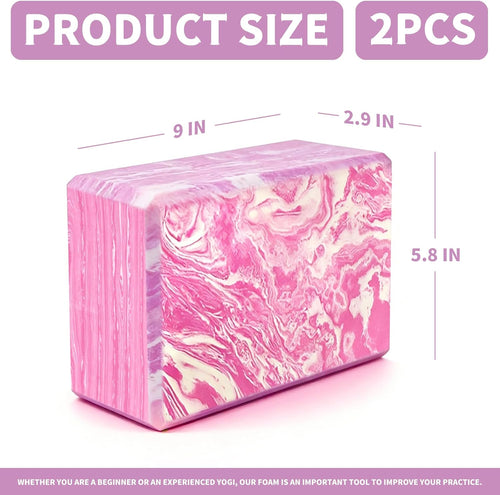 2-Piece High-Density EVA Foam Yoga Block Set (9 x 6 x 3 inches)—Non-slip material; suitable for yoga, Pilates, stretching, and meditation